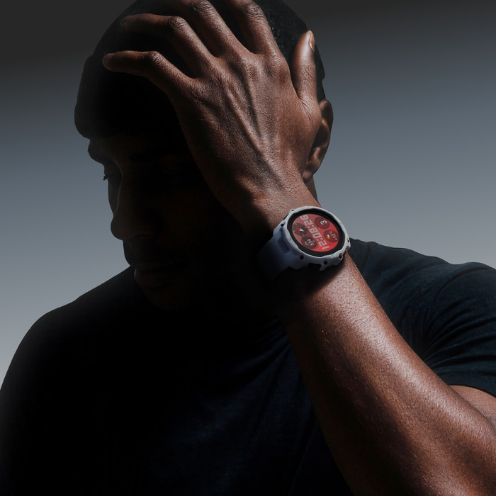Polar Siliconen Bandje Wit 22mm S/L product in gebruik