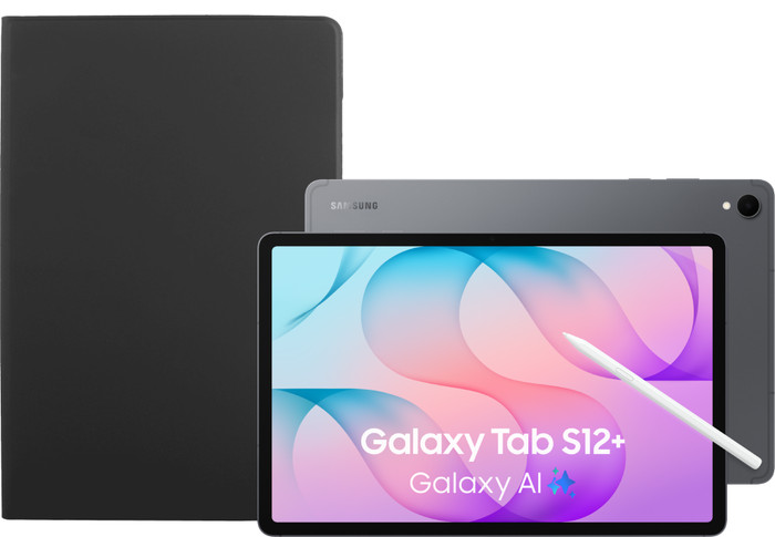 Samsung Galaxy Tab S12 Plus 12,6 Pouces 512 Go Wifi Gris + BlueBuilt Book Case Noir Main Image
