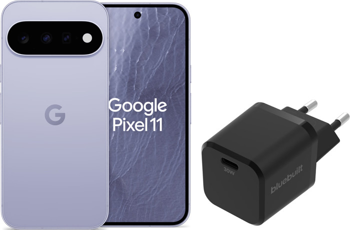 Google Pixel 11 256GB Blauw 5G + BlueBuilt Oplader met Usb C Poort 30W Zwart Main Image