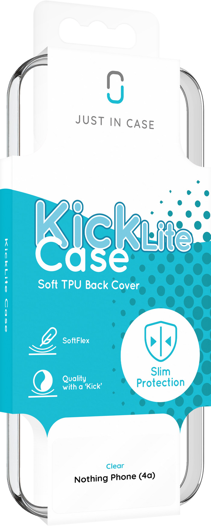 Just in Case KickLite Nothing Phone (4a) Back Cover Transparant verpakking