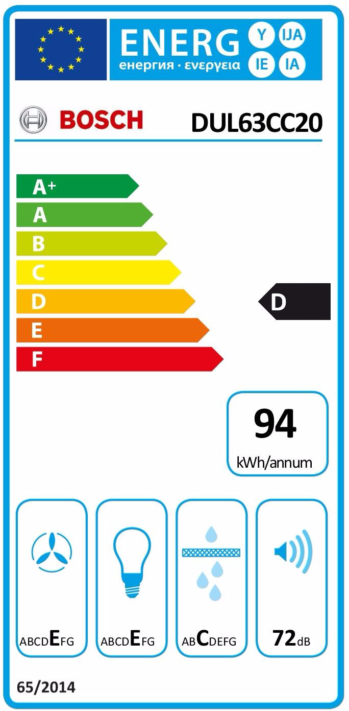 Bosch DUL63CC20 energy label