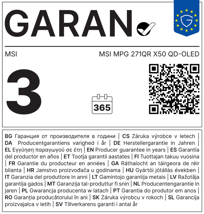 MSI MPG 271QR X50 QD-OLED