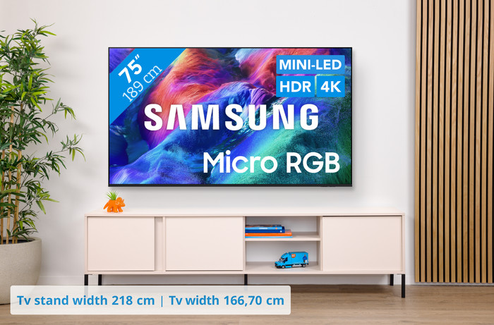 Samsung Micro RGB 75 inches R85H (2026) + Samsung HW-QS700F (2025) visual Coolblue 1