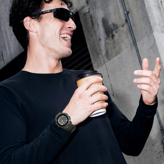 Polar Siliconen Bandje Groen 22mm S/L product in gebruik