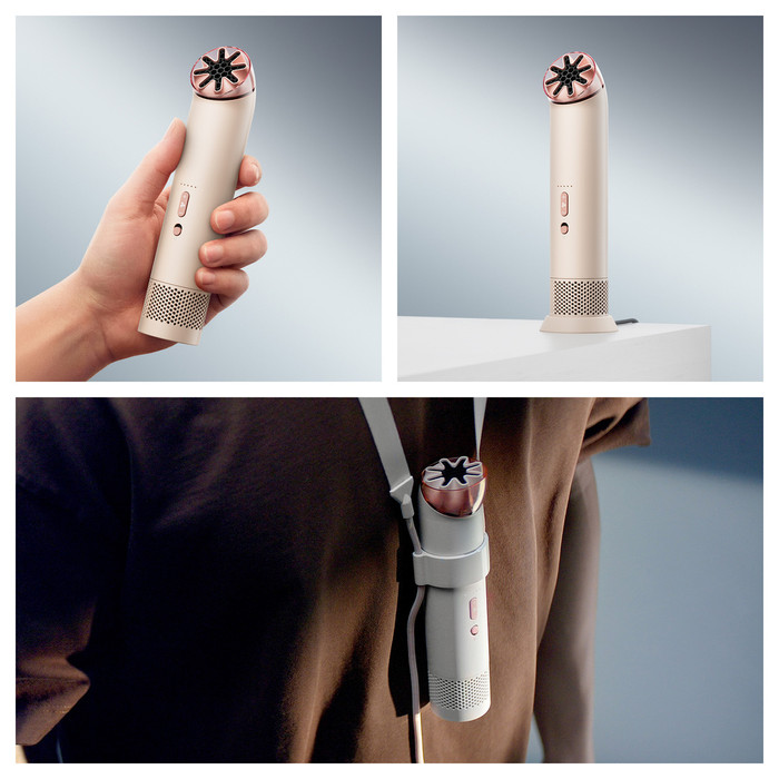 Dyson HushJet Mini product in gebruik