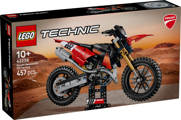 LEGO Technic Ducati Desmo450 MX Factory Motorcycle 42238 verpakking