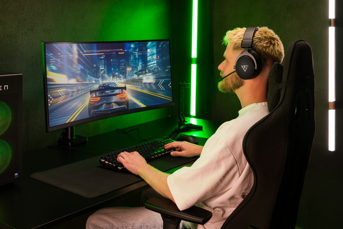 Vortech Pro 34 Pouces Quad HD Incurvé + Vortech Bras d'Écran PC avec Vérin à Gaz produit à l'usage