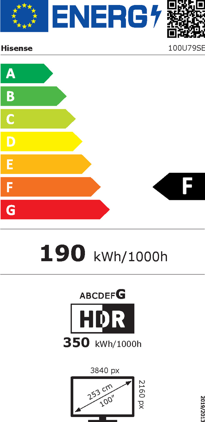 Hisense ULED 100" U79SE (2026) energielabel