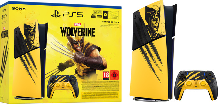 PlayStation 5 Slim Digital Edition + Wolverine Battle Yellow Limited Edition voorkant