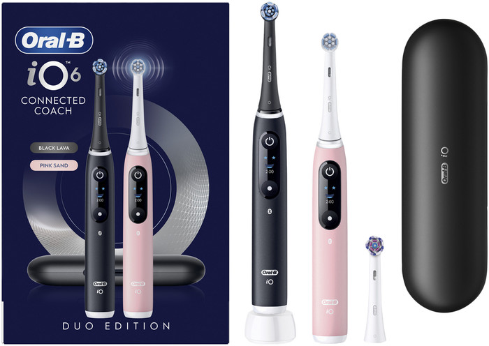 Oral-B iO 6 Zwart en Roze Duo Pack verpakking