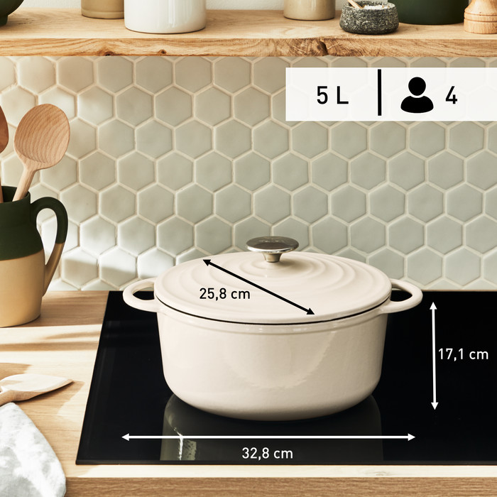 Tefal LOV Braadpan 25 cm Beige product in gebruik