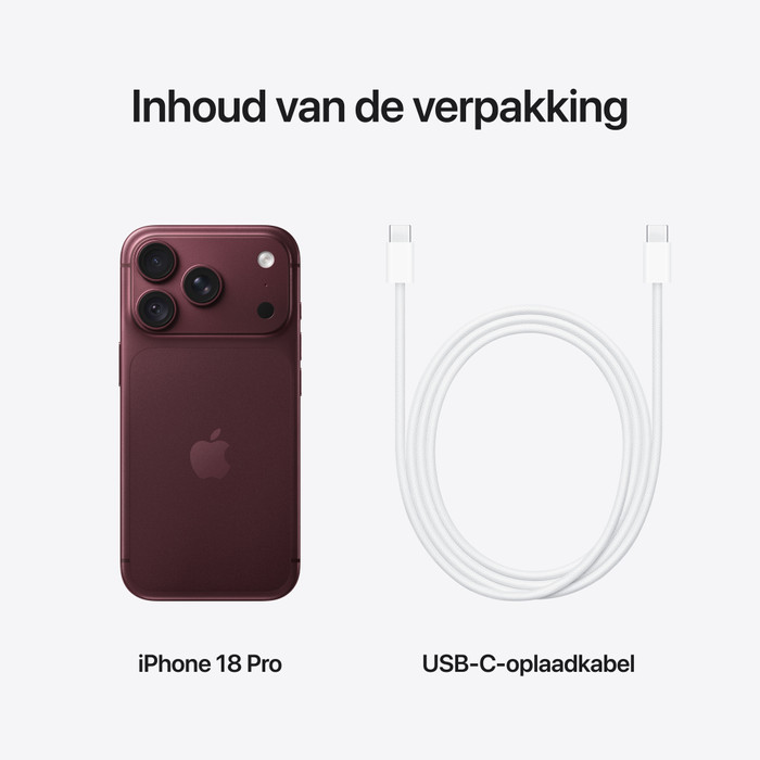 Apple iPhone 18 Pro 1TB Bordeaux Rood visual leverancier