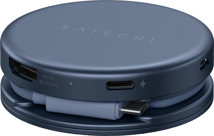 Satechi 5-in-1 OntheGo Multiport Indigo côté gauche