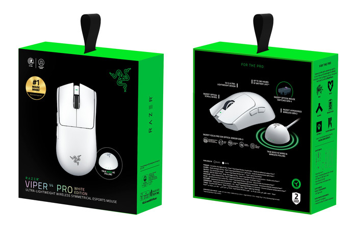 Razer Viper V4 Pro Souris Gamer Sans Fil Blanc emballage