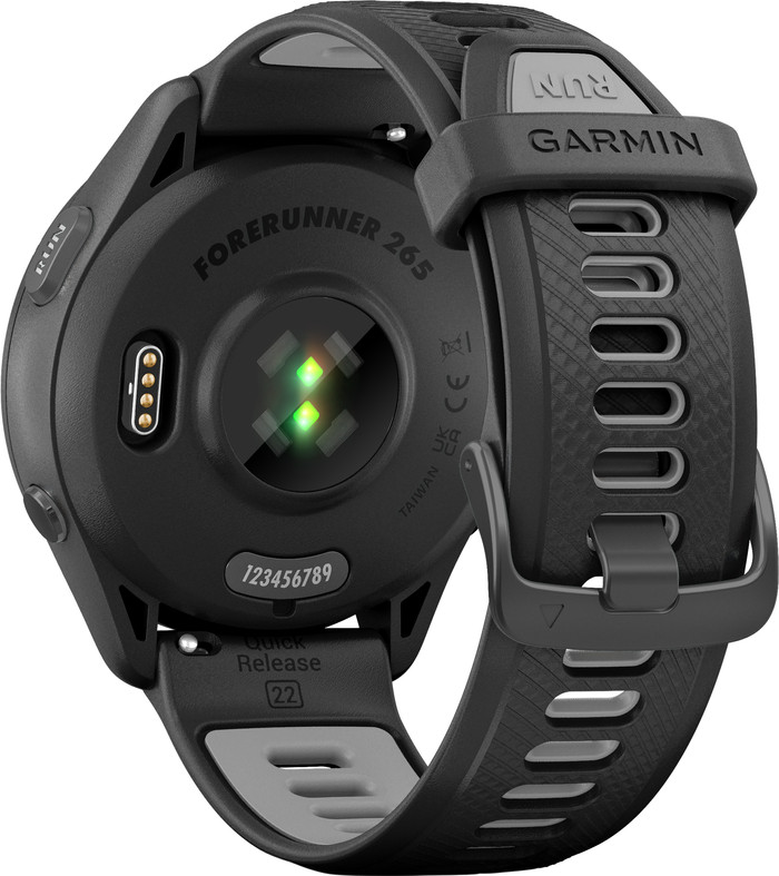 Garmin Forerunner 265 Zwart achterkant