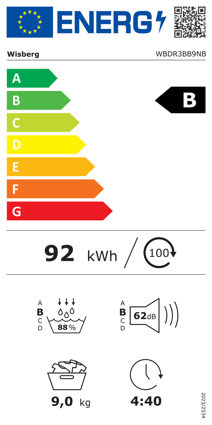 Wisberg WBDR3BB9NB classe énergétique