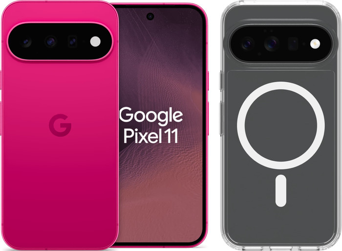 Google Pixel 11 256GB Roze 5G + BlueBuilt Back Cover Transparant Main Image