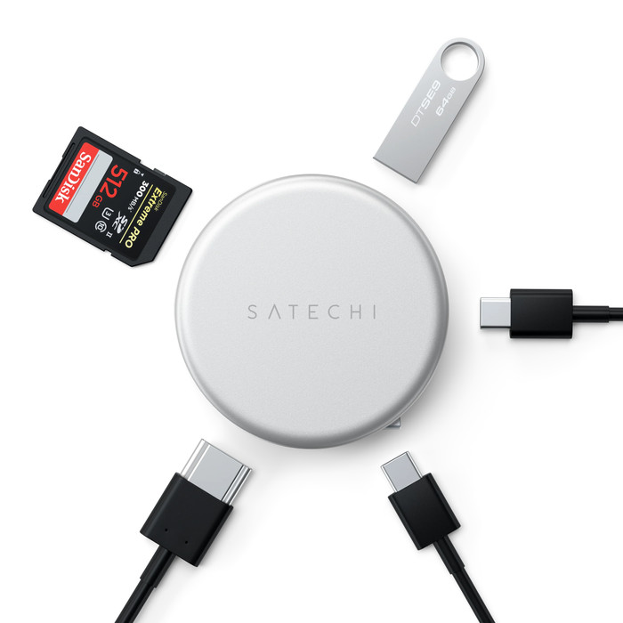 Satechi 5-in-1 OntheGo Multiport Argent produit à l'usage