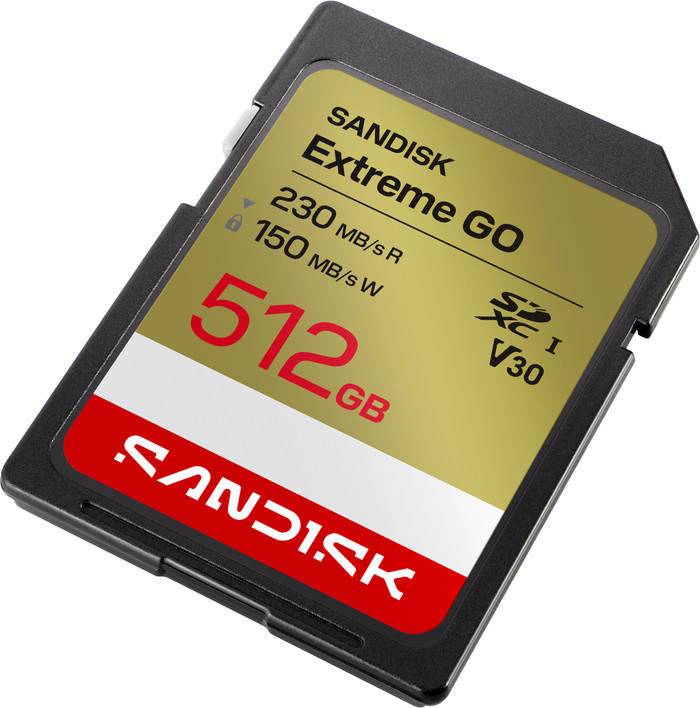 Sandisk Extreme GO SDXC 512 Go 230 Mo/s dessus