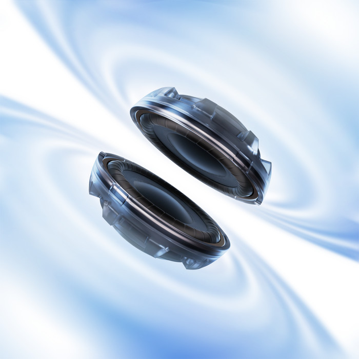 Shokz OpenFit Air 2 Blauw product in gebruik