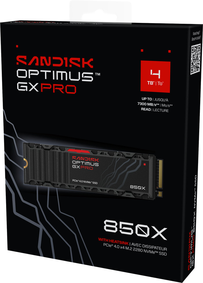 SANDISK Optimus GX PRO 850X 4TB Heatsink NVMe SSD detail