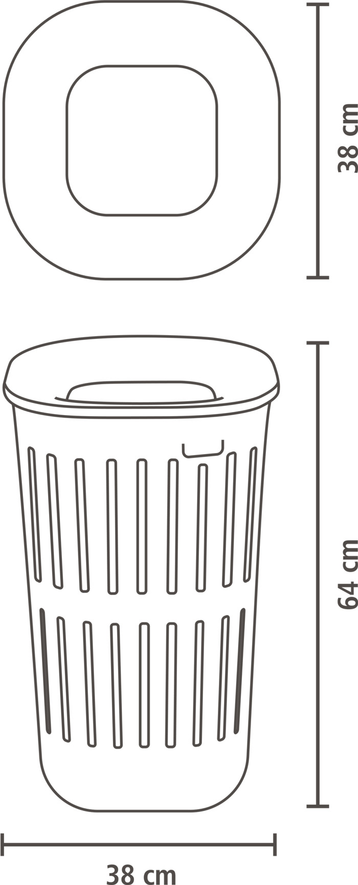 Brabantia Collect-It Wasmand 55 liter - Set van 2 -  Zwart visual leverancier