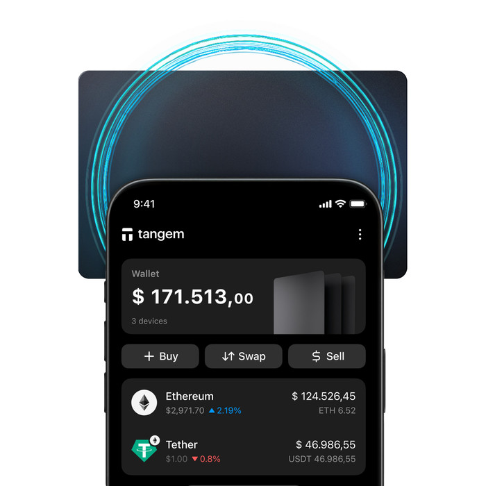 Tangem Wallet 2.0 - Secure Crypto Cold Wallet - 3 Card Set Stealth visuel fournisseur