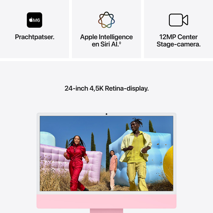 Apple iMac M6 (10 CPU / 10 GPU) 16GB/256GB Roze AZERTY visual leverancier