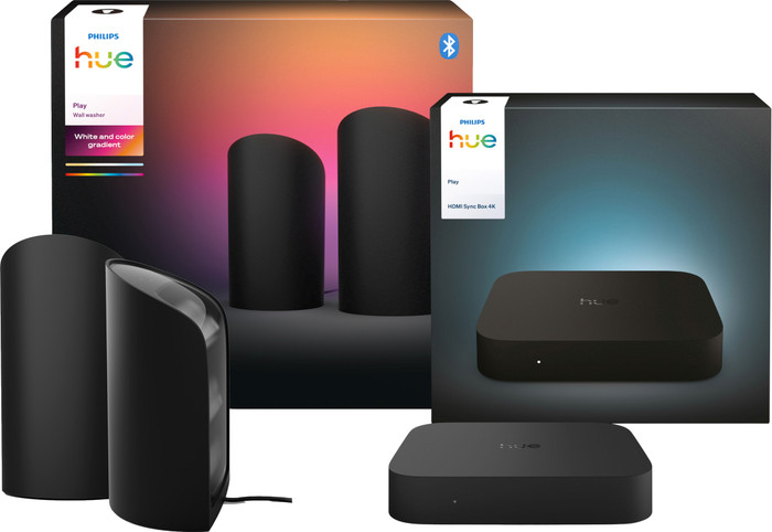 Philips Hue Play Wall Washer Noir Lot de 2 + HDMI Sync Box 4K Main Image