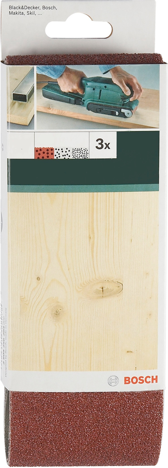 Bosch Set de Bandes Abrasives 75 x 533 mm G60, G80, G100 (3x) null