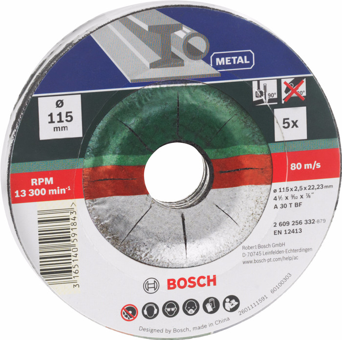 Bosch Grinding disc Metal 115 mm 5 pieces null