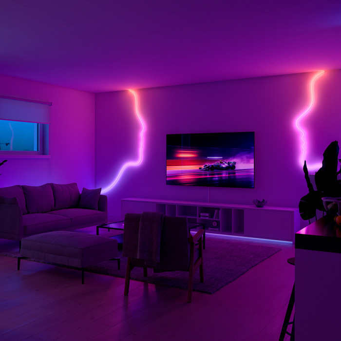 Philips Hue Essential Flex LED Strip 2 x 5 meter product in gebruik