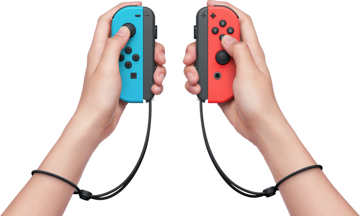 Nintendo Switch Joy-Con Set Red/Blue + Nintendo Switch Joy-Con Charge Grip product in use