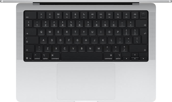 Apple MacBook Pro 14 inch M6 24GB / 1TB Zilver QWERTY bovenkant