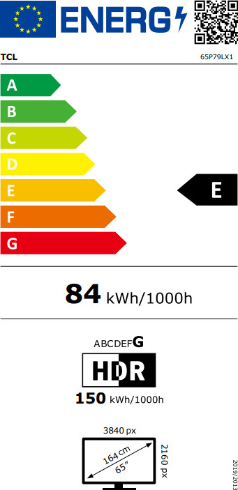 TCL 65" QLED P79L (2026) energielabel