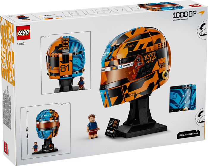 LEGO Editions McLaren Mastercard F1 Team helm van Lando Norris 43023 product in gebruik
