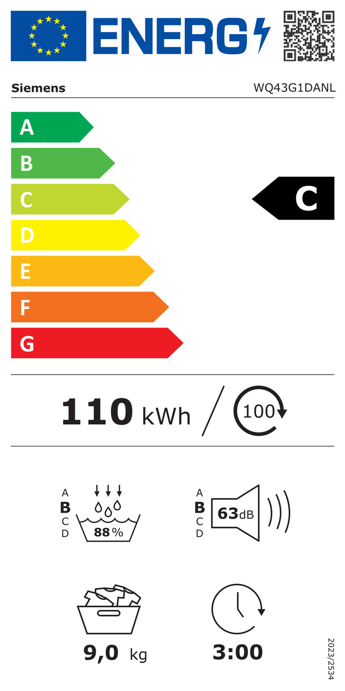 Siemens WQ43G1DANL energielabel