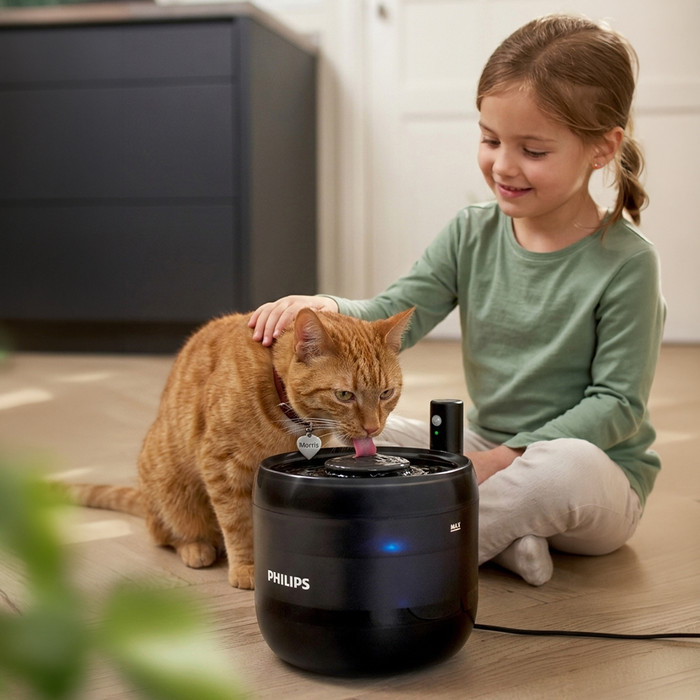 Philips Pet-serie Waterfontein product in gebruik