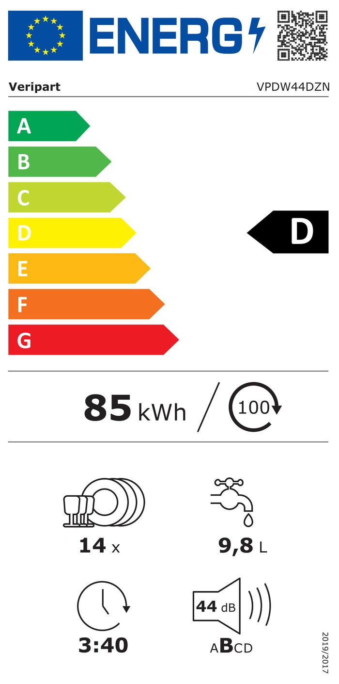 Veripart VPDW44DZN classe énergétique