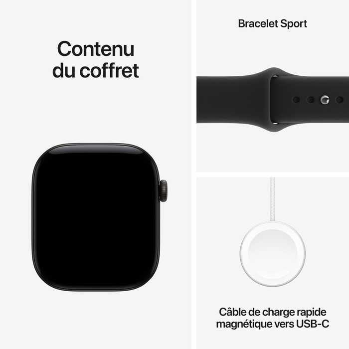 Apple Watch Series 12 Cellular 46 mm Noir Bracelet Sport M/L produit à l'usage