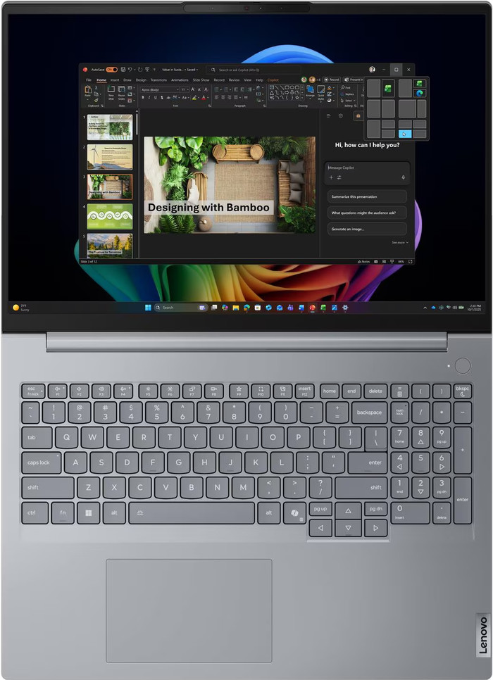 Lenovo ThinkBook 16 G9 IPL Copilot+ PC - 21UR00CLMH QWERTY bovenkant