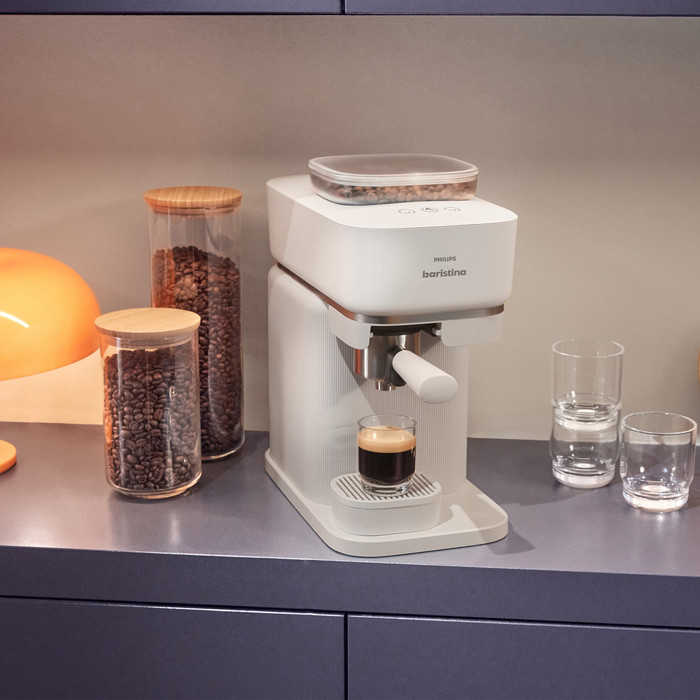 Philips Baristina BAR305/00 Wit product in gebruik
