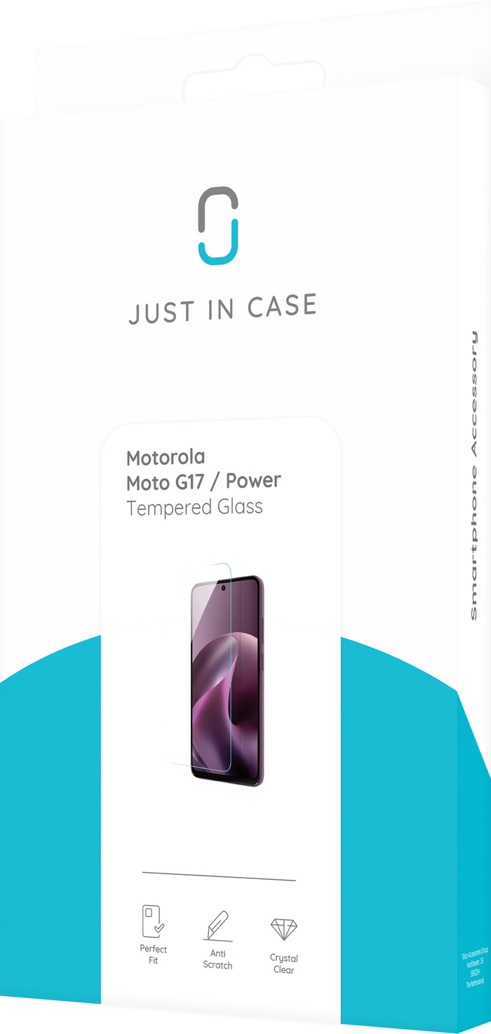 Just In Case Tempered Glass Motorola Moto G17 / G17 Power Screenprotector verpakking