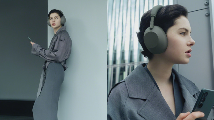 Sony WH1000XM6 Groen product in gebruik