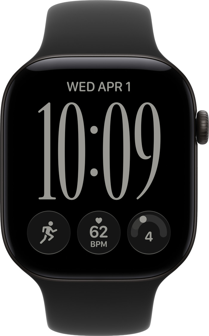 Apple Watch Series 12 Cellular 46mm Black Sport Band S/M front