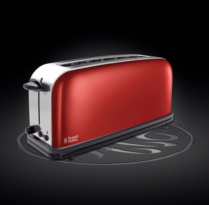 Russell Hobbs Colors Long Slot Red front