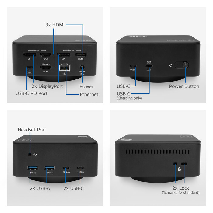 ACT Usb C Triple 4K DisplayLink Docking Station visual leverancier