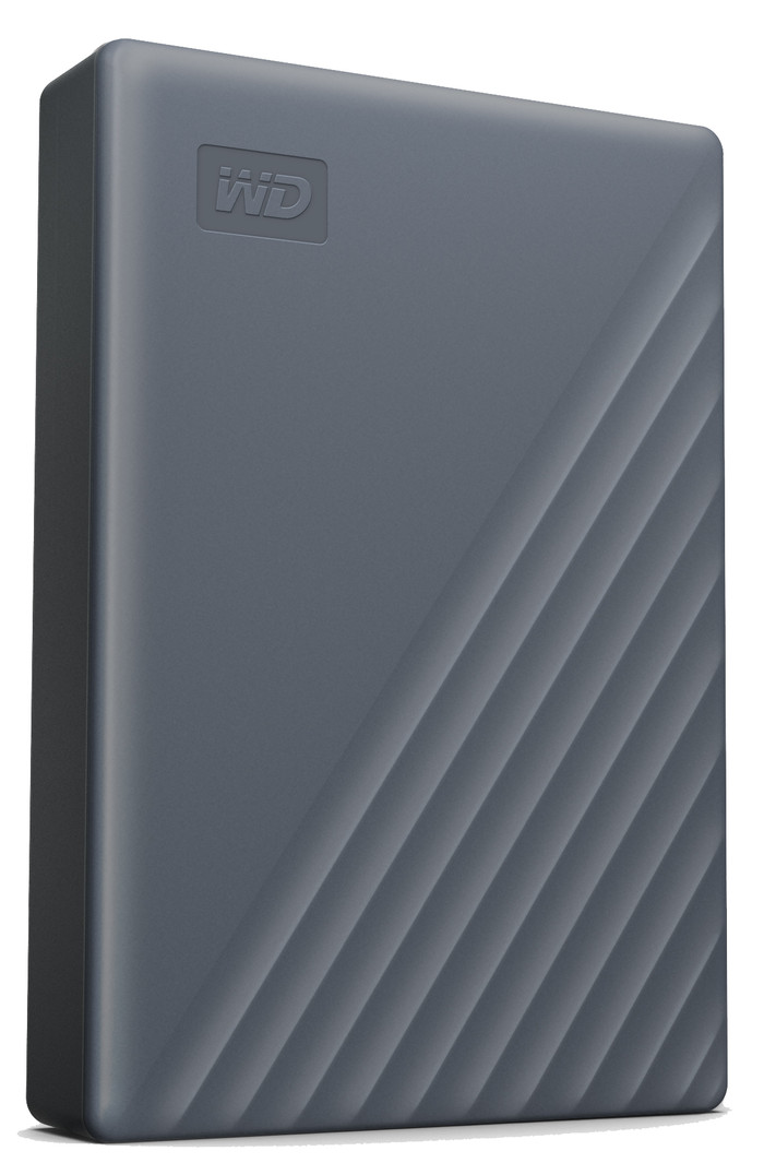 WD My Passport for Mac 5TB Type C Blue left side