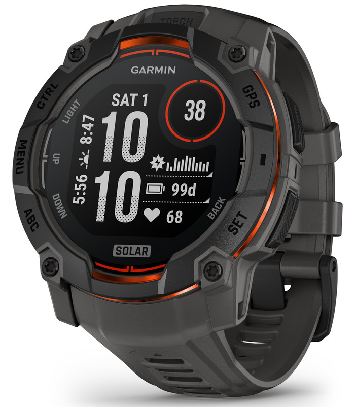 Garmin Instinct 3 Solar Zwart 50 mm rechterkant