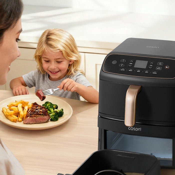 Cosori Turbo Tower Compact product in gebruik
